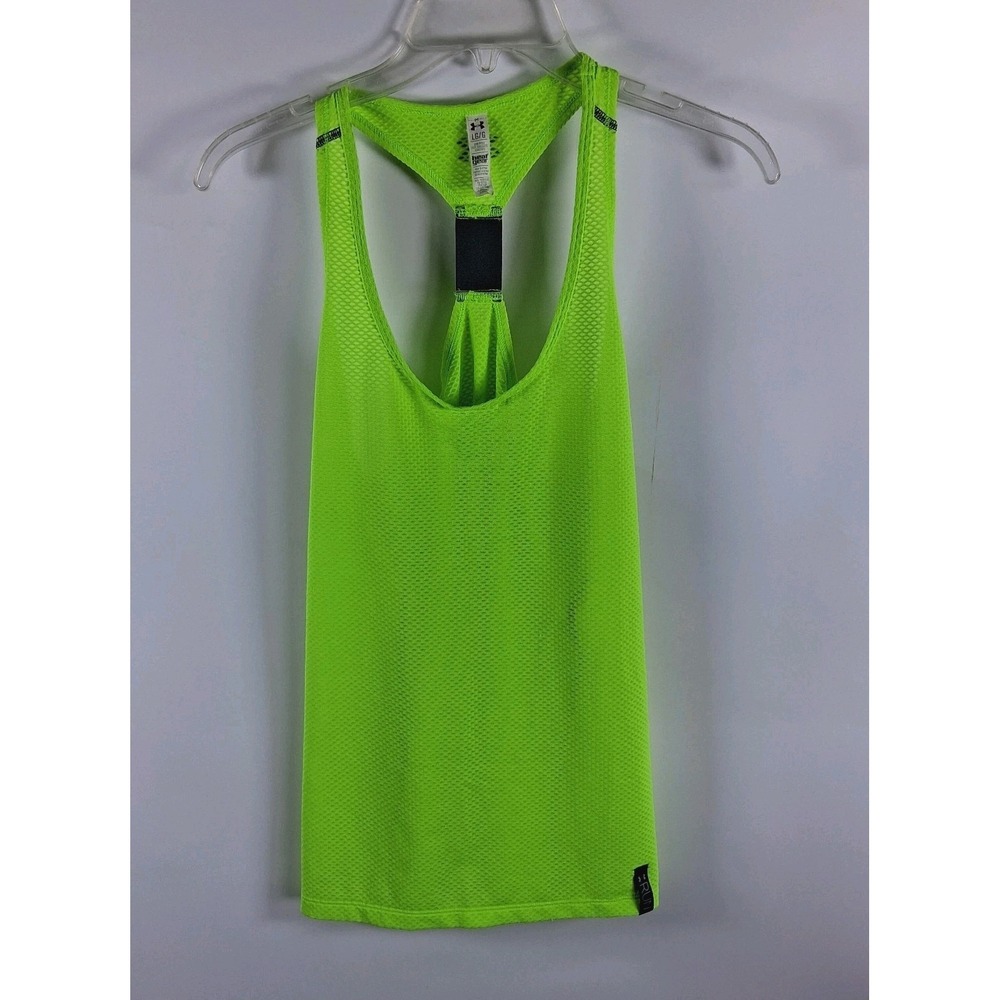 UNDER ARMOUR Women's Size L Heatgear Tank Top Semi Fitted Poly Elast Racerback